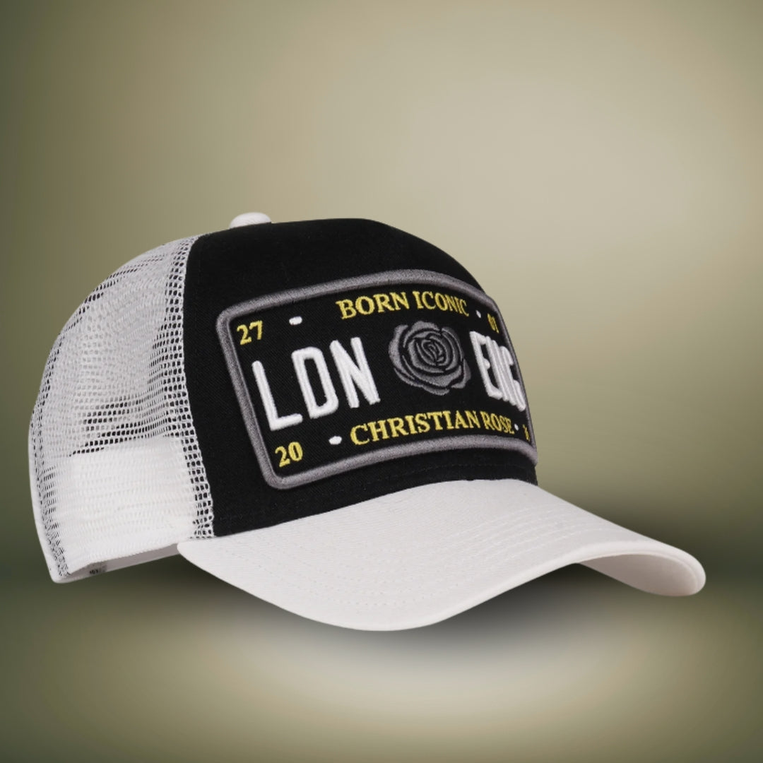 CHRISTIAN ROSE Iconic Caps / White-Black- CR002BGY