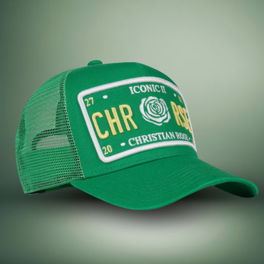CHRISTIAN ROSE Iconic Caps / Green / Yellow - CR004GRY