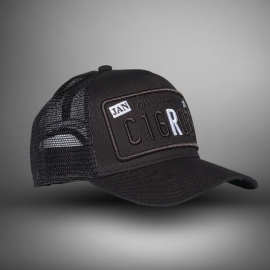 CHRISTIAN ROSE Two Tone Caps / Black / White - CR024B