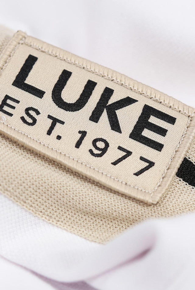 LUKE 1977 Caltech Tape Detail Polo - 240GSM / White - M771450
