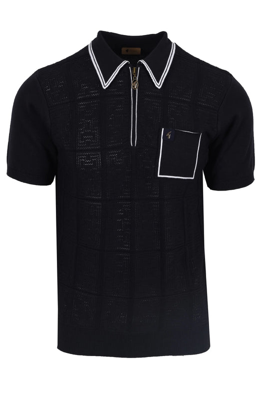 GABICCI Knitted Polo Shirt - Marr / Navy - V54GM06