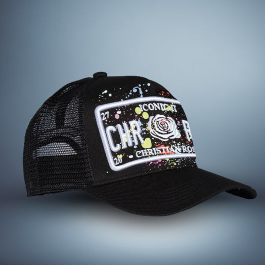 CHRISTIAN ROSE Iconic Caps / Black / Paint Splatter - CR004BPS