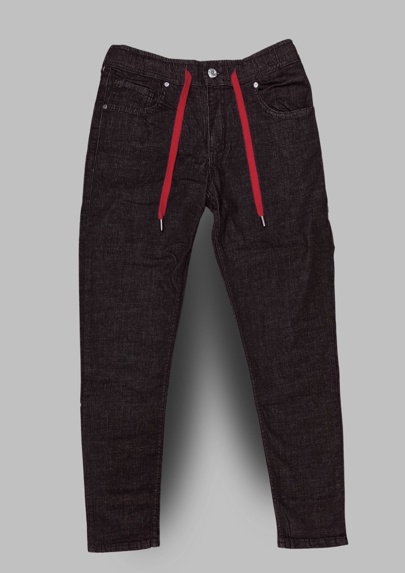 MARIO MORATO Drawstring Black Denim Jeans