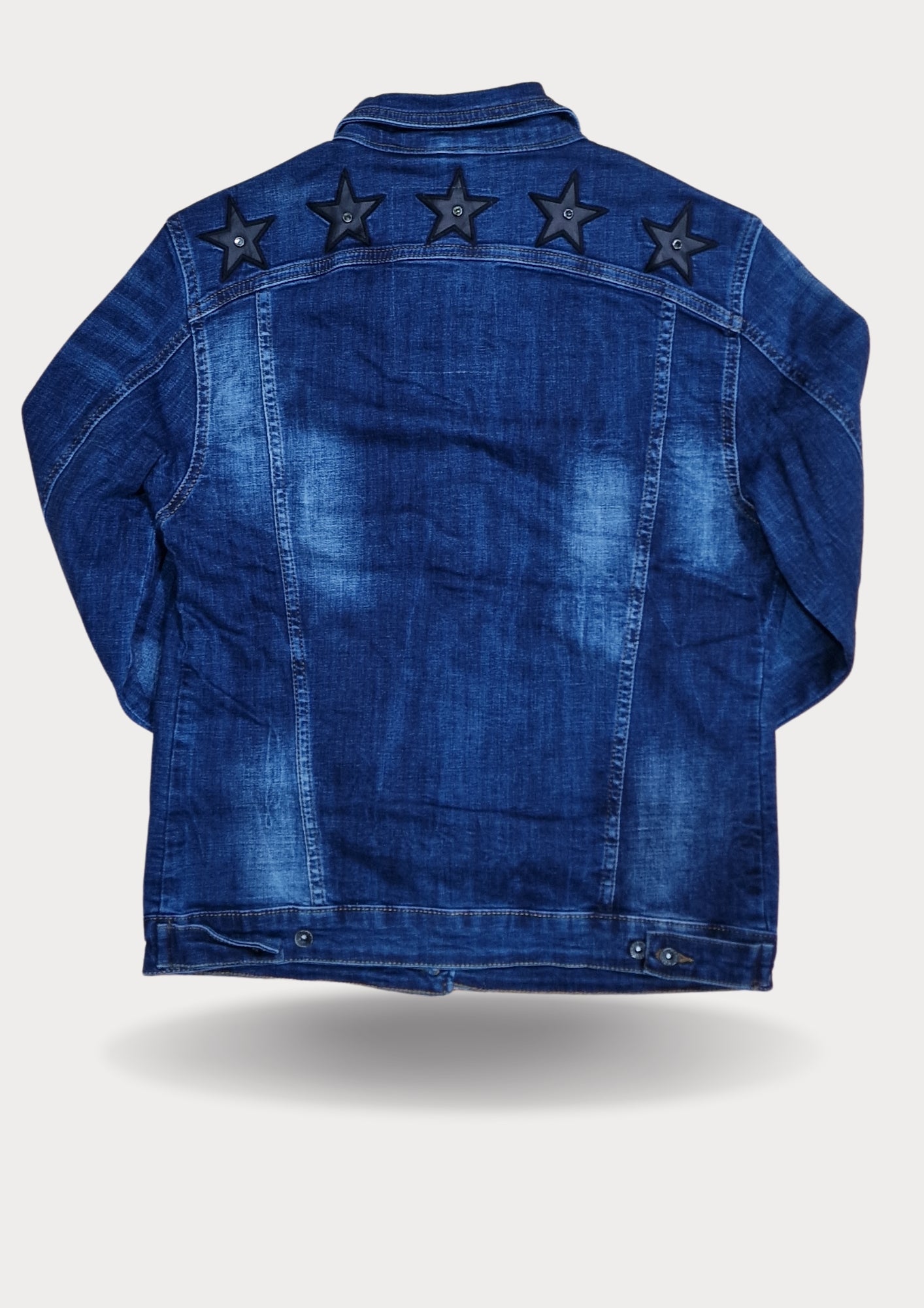 MARIO MORATO Denim Jacket / Navy Blue - 2724-A - Star Embellished