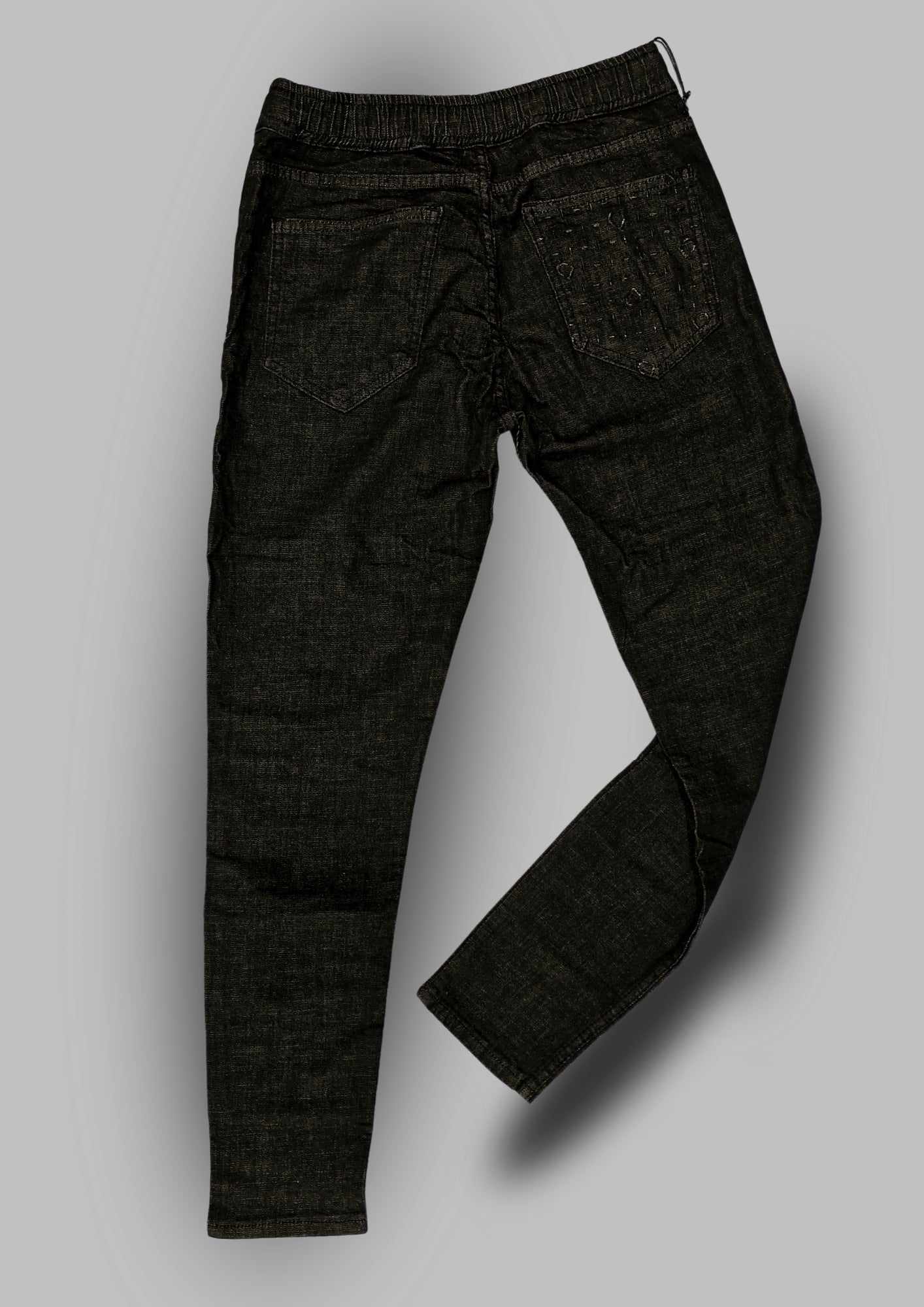 MARIO MORATO Drawstring Black Denim Jeans