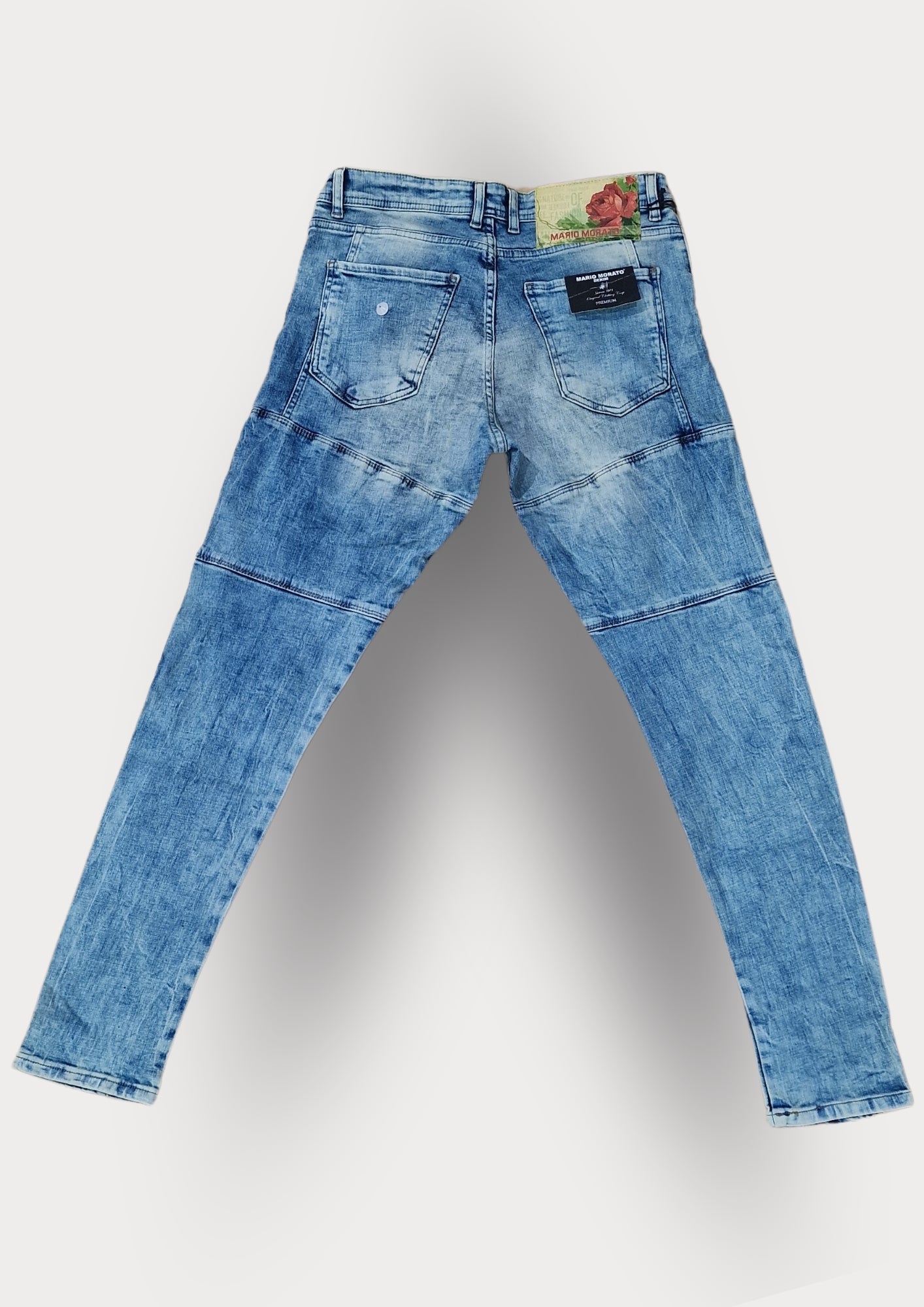 MARIO MORATO Distressed Light Wash Jeans: Rebel Edge Meets Refined Style