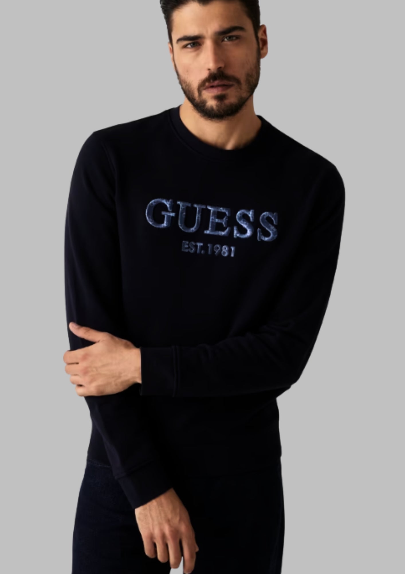 GUESS Embroidered logo sweatshirt - M5GQ08KCN01 - JBLK