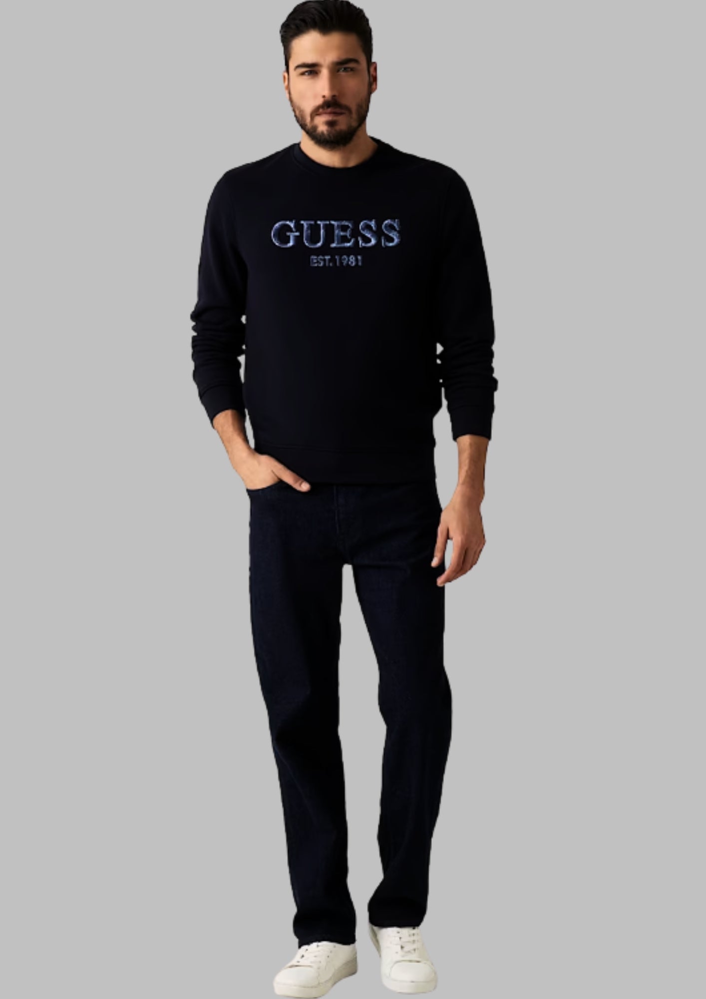 GUESS Embroidered logo sweatshirt - M5GQ08KCN01 - JBLK