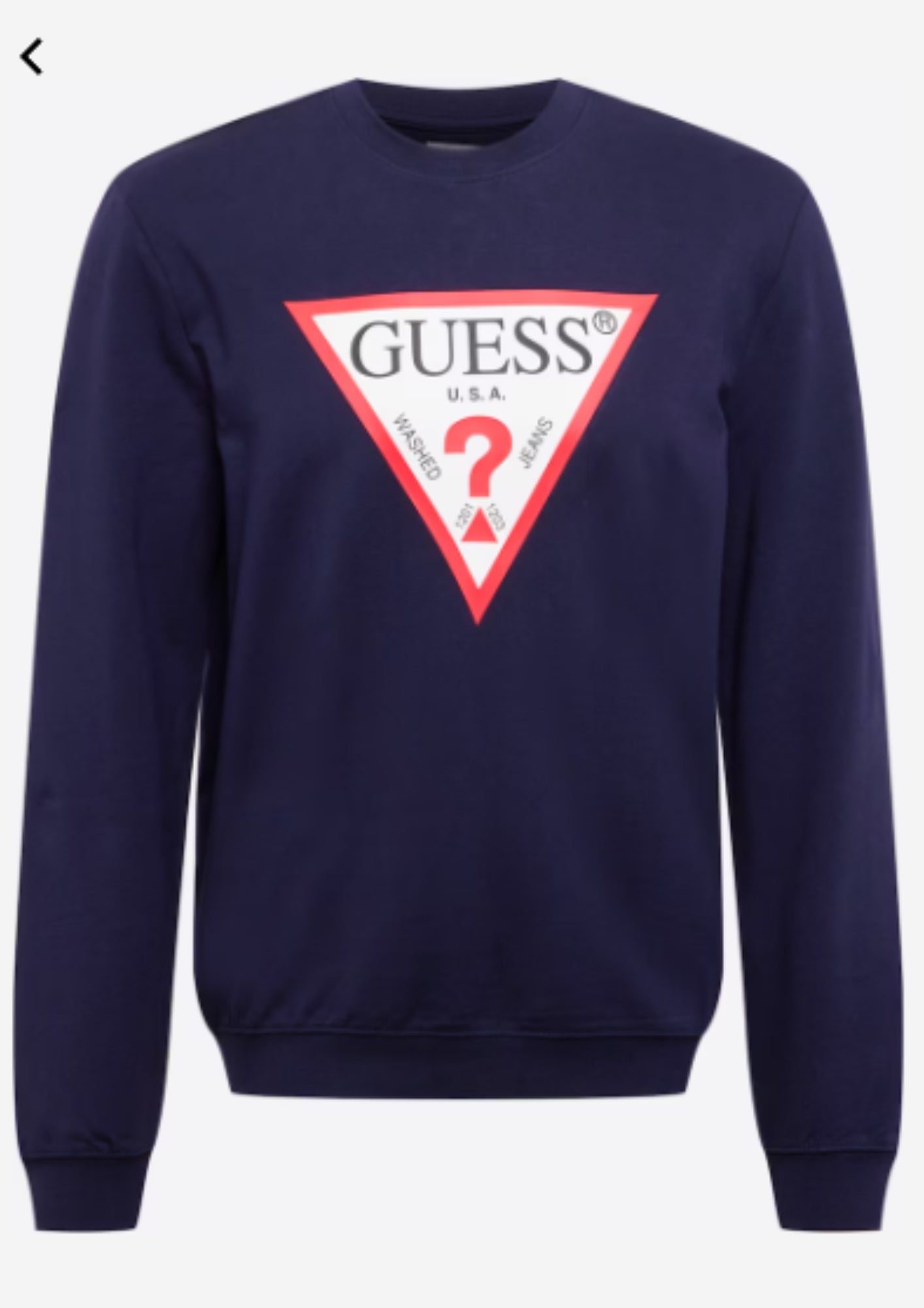 Guess Audley Classic Logo Crew Neck Sweatshirt – Men's Navy