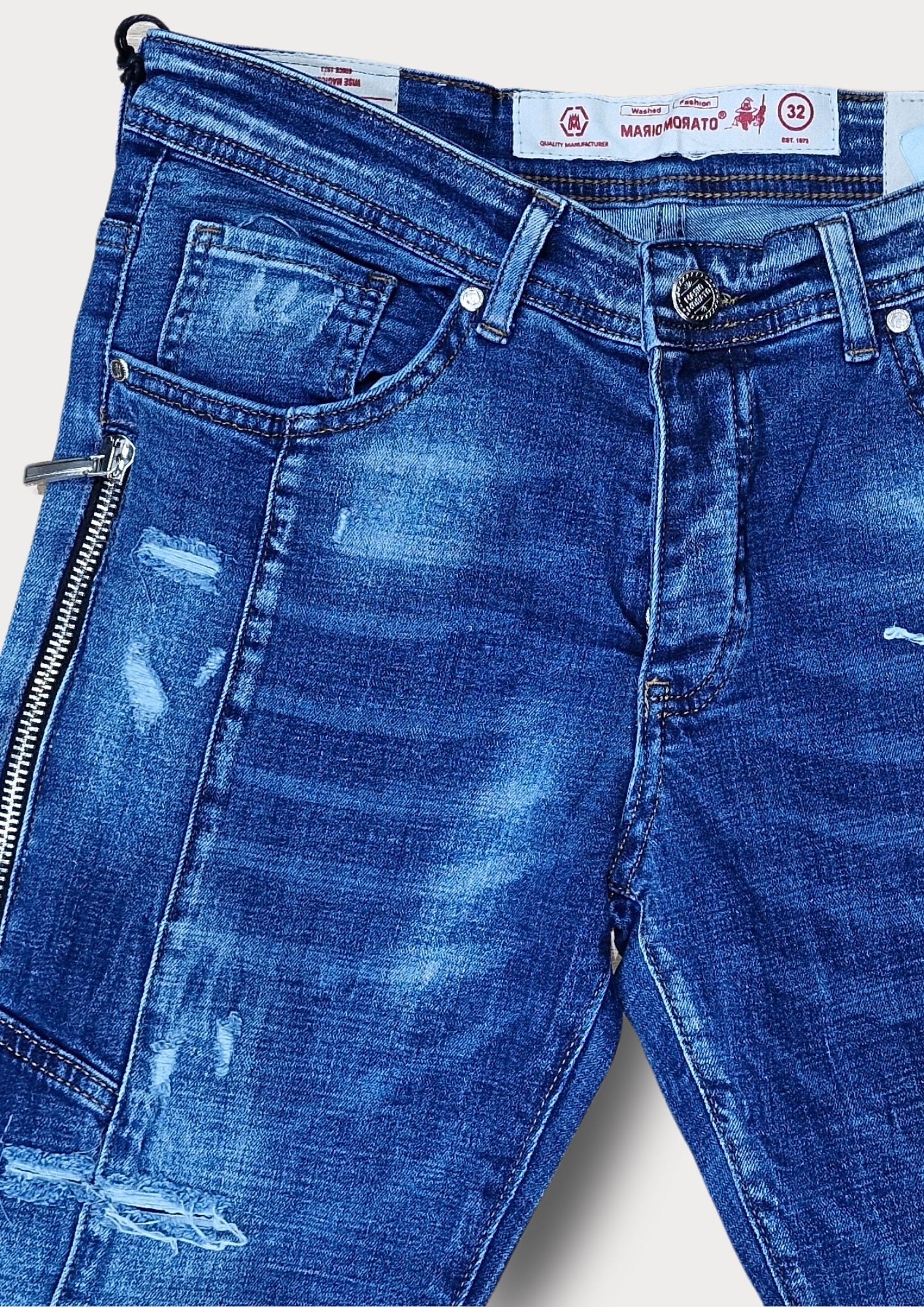MARIO MORATO Slim Tapered Jeans - 2801-A - Dark Blue Denim