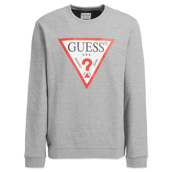 Guess Audley Classic Logo Crew Neck Sweatshirt Mist Grey M1RQ37K6ZS1 - H9C9