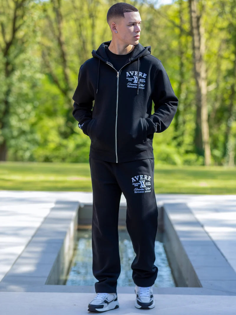 PARADISO BLACK OPEN HEM SWEATPANTS - SIGNATURE | BLACK - AVERE-PAR-BLK