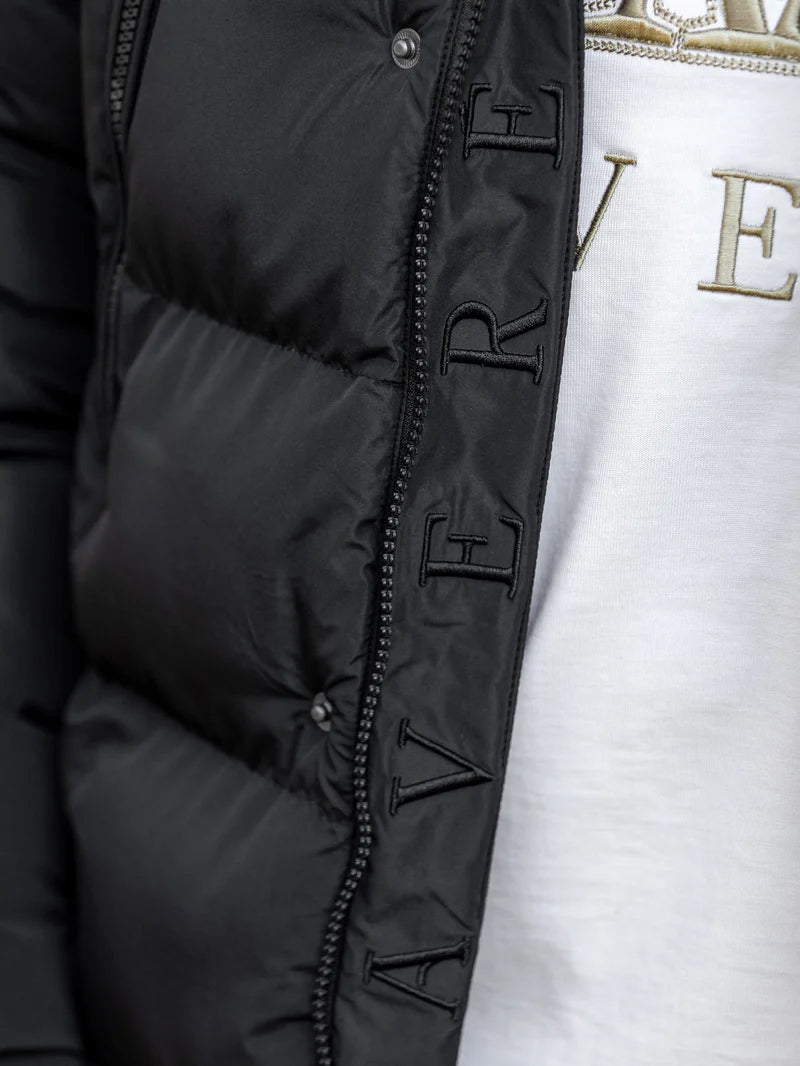 AVERE Blanc Black Longline Puffer Jacket