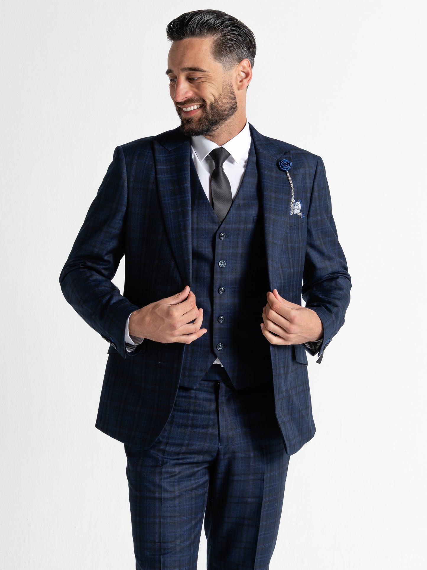 V2 CLASSIC Charles | Jubilee Blue with Black Checks - V2CSC23153