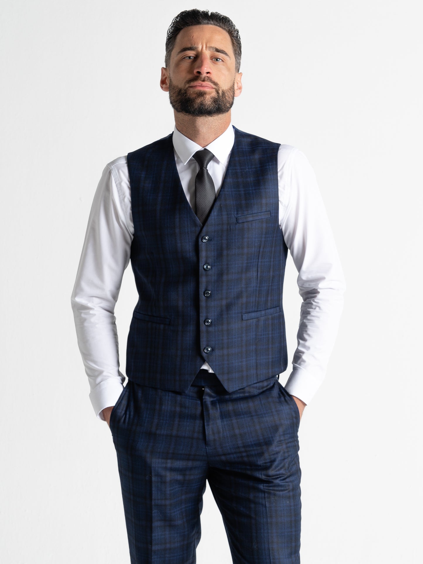 V2 CLASSIC Charles | Jubilee Blue with Black Checks - V2CSC23153