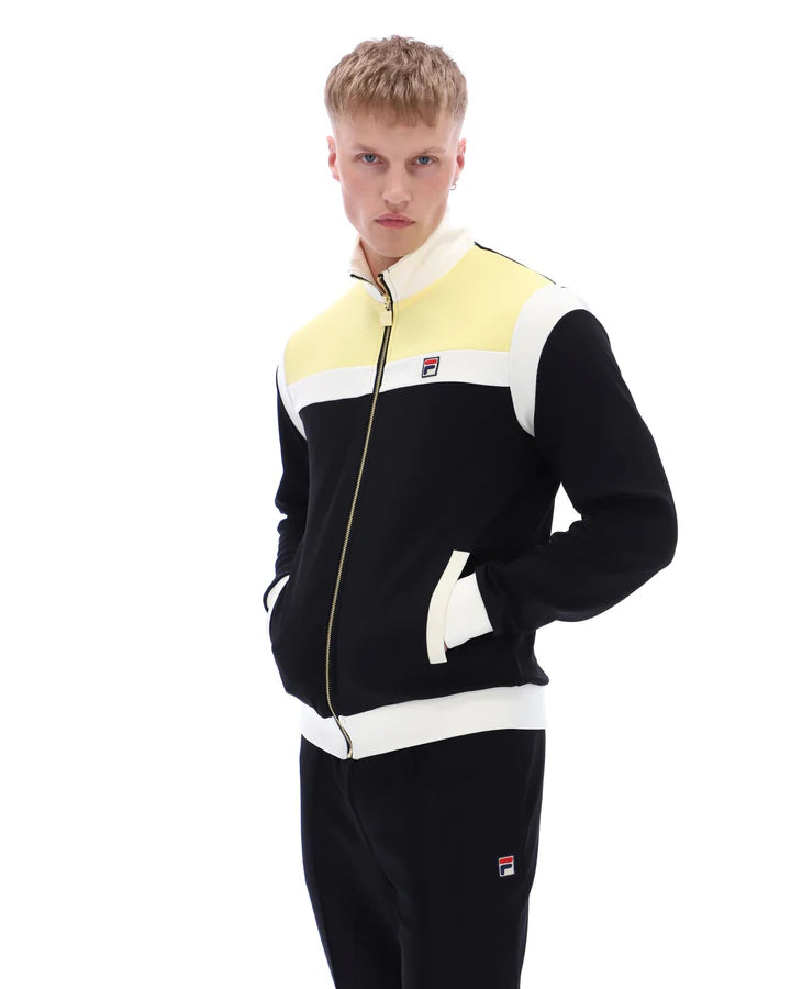 FILA - Cruz Colour Blocked Archive Track Jacket - Black/Gardenia/Popcorn - FW23MH019 001