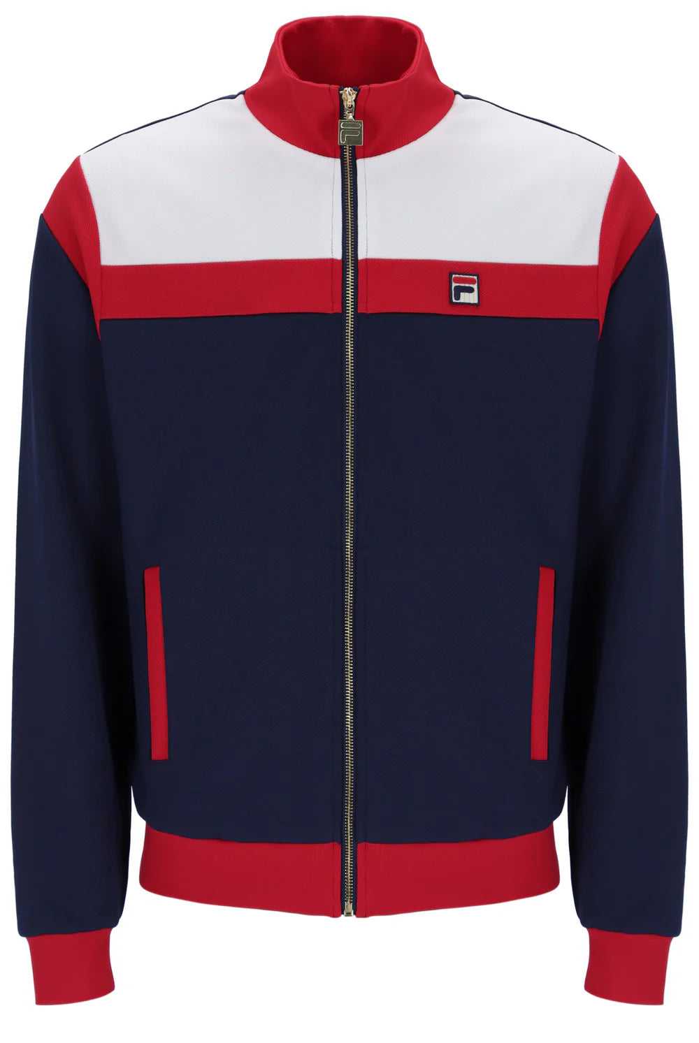 FILA - Cruz Colour Blocked Archive Track Jacket - Navy/Red/White- FW23MH019 410
