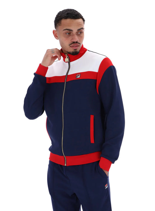 FILA - Cruz Colour Blocked Archive Track Jacket - Navy/Red/White- FW23MH019 410