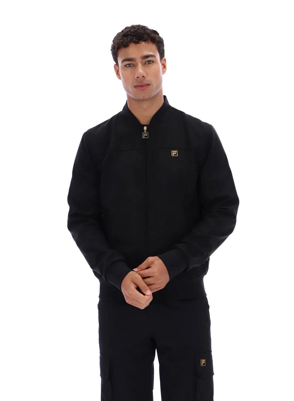 FILA - Dean Full Zip Faux-Suede Jacket with Seam Details | Black - FW25MG023 001