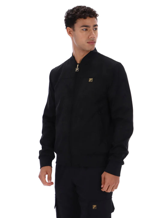 FILA - Dean Full Zip Faux-Suede Jacket with Seam Details | Black - FW25MG023 001
