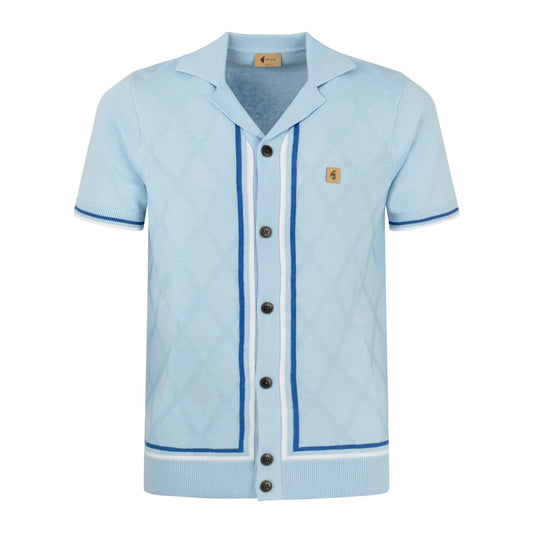GABICCI Knitted Polo Shirt - Ross  / Azure- V54GM13