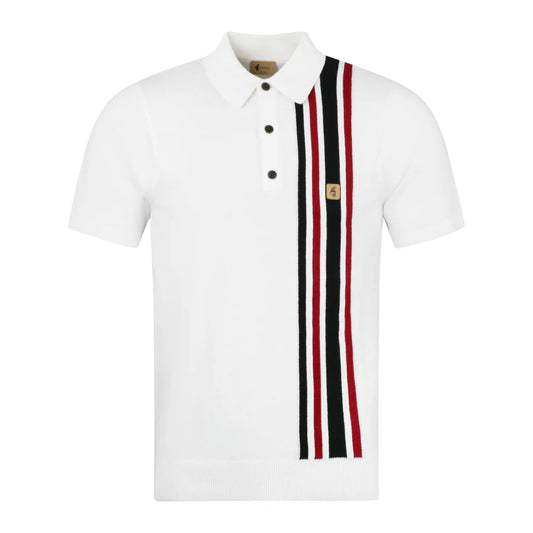 GABICCI Knitted Polo Shirt - Soda / White - V54GM03