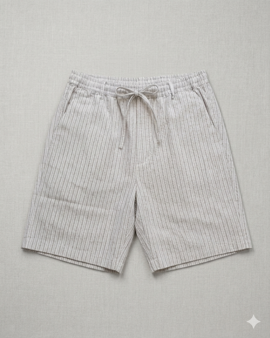 Cream SEDLEY Tunnel Seersucker Shorts by Clique, showing lightweight, textured seersucker fabric with a relaxed fit and stylish design.