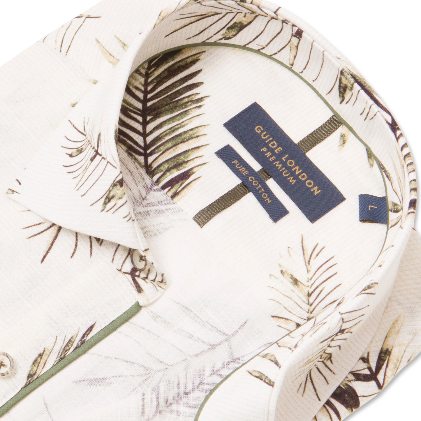 GUIDE London Summer Short-Sleeve Shirt / Green Leaves - HS2832
