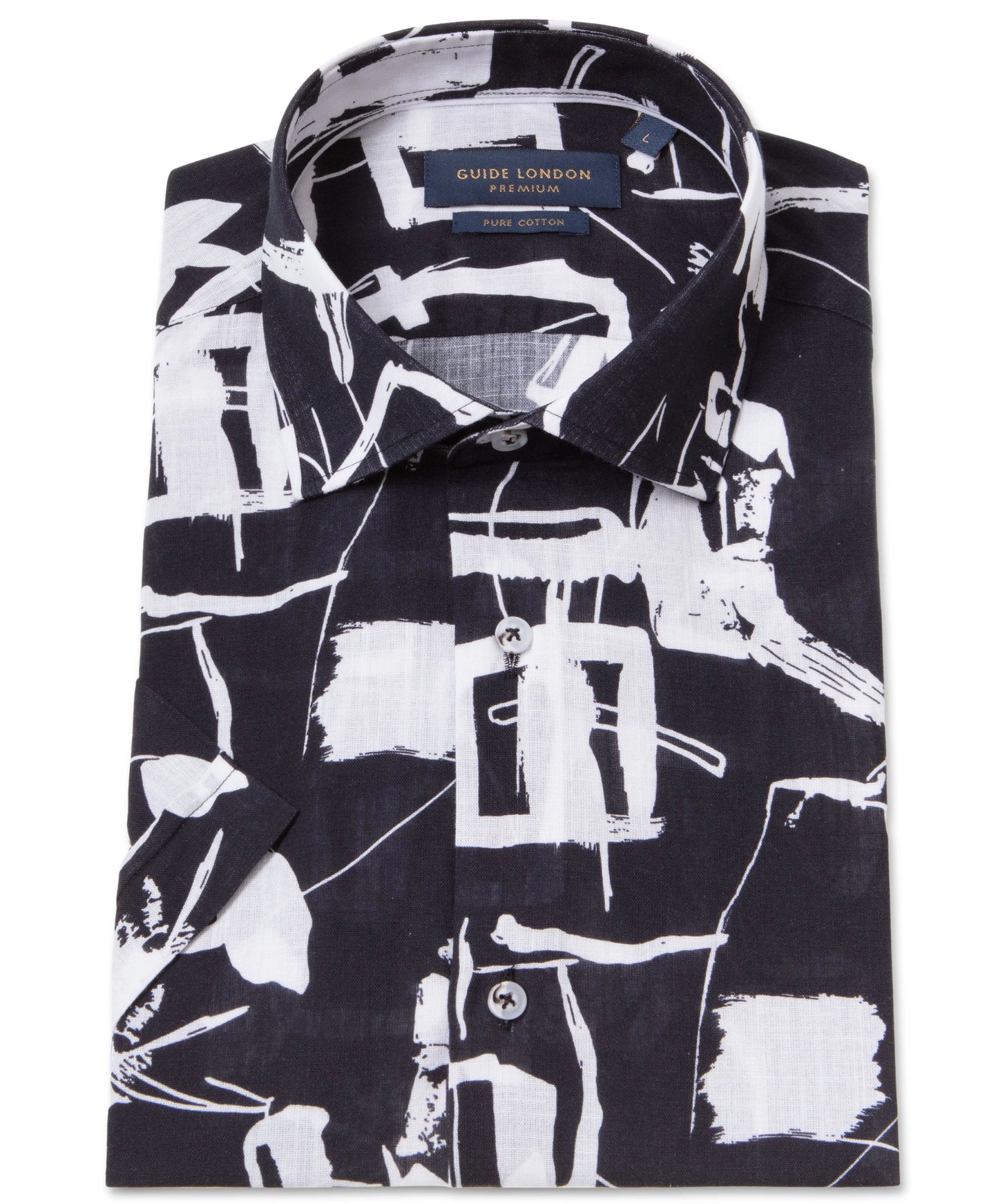 GUIDE London Short-Sleeve Shirt | Black/White - HS2843