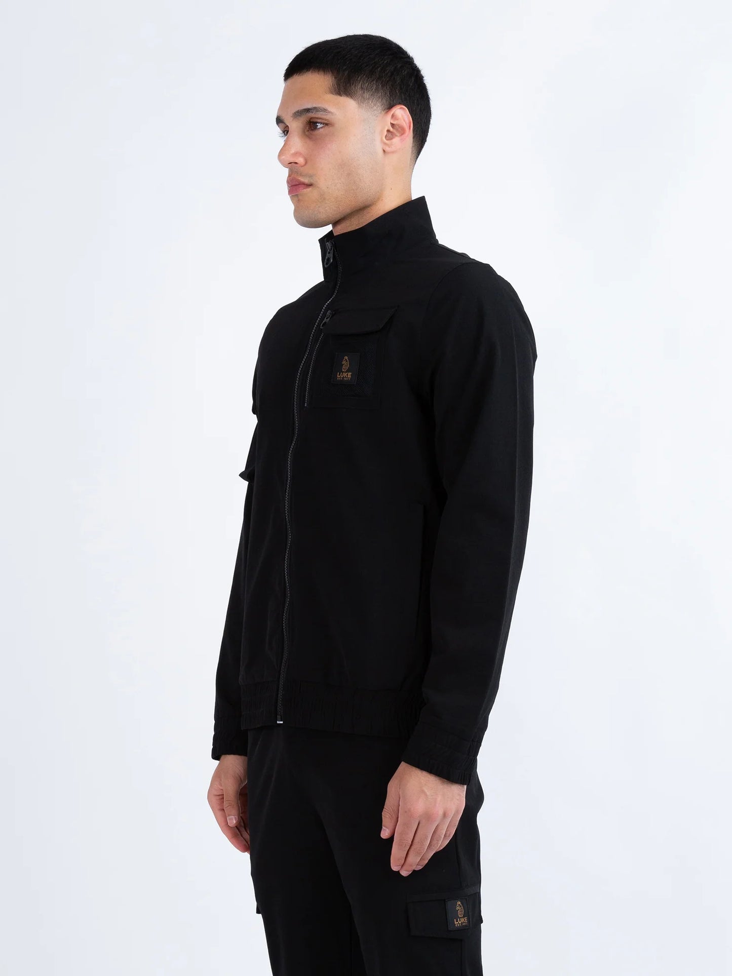 LUKE Crater Technical Zip-Through Utility Jacket | Black - M730752