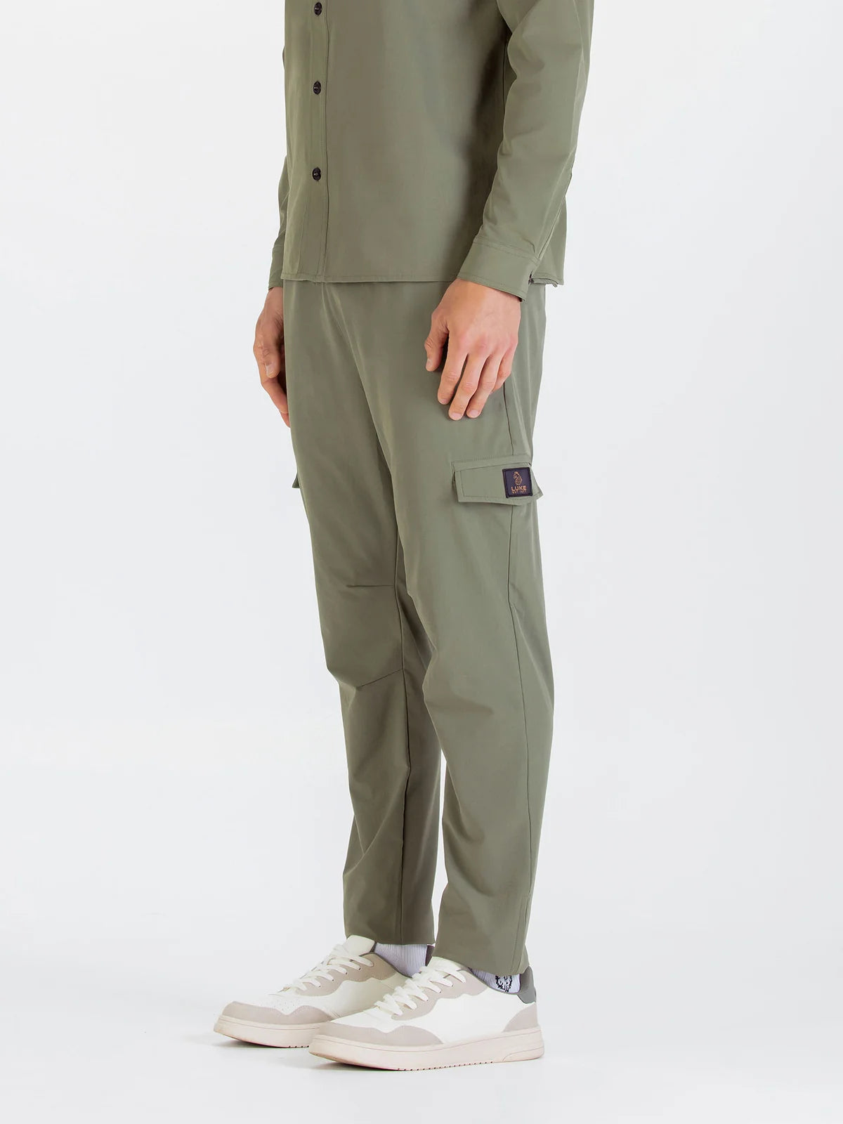 LUKE SEMANTIC POCKET DETAIL CARGO TROUSERS - UTILITY | CHARCOAL - M750450