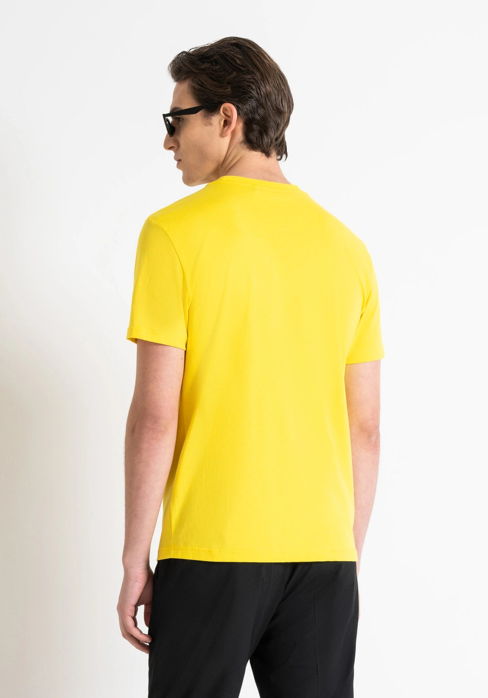 Antony Morato Slim Fit Cotton T-shirt | Lemon - Matt Plastic Logo PRINT - MMKS02407 - 8054
