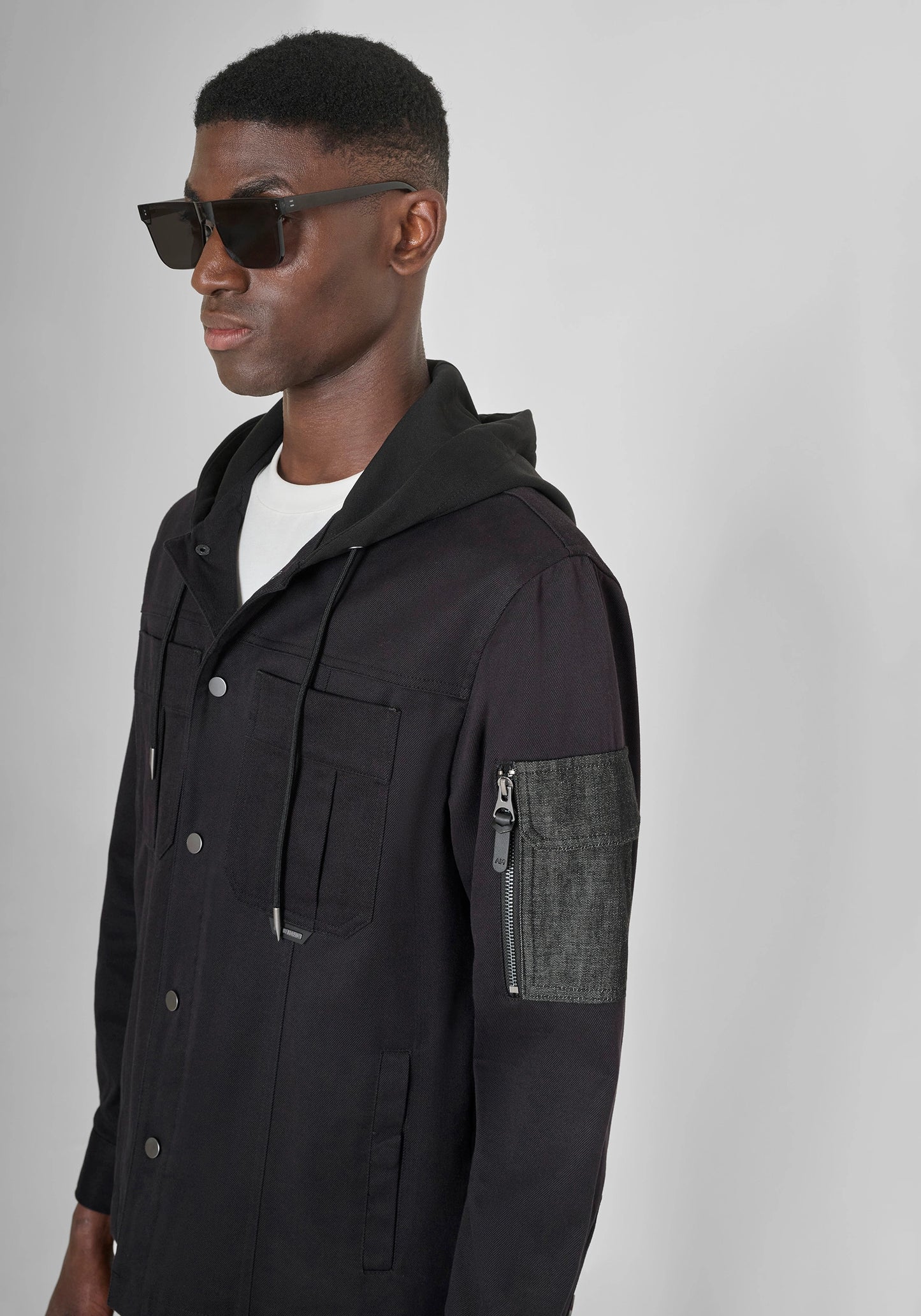 Antony Morato - Relaxed Fit Huston Hooded Overshirt | Black - MMTR00752-FA800191-9000