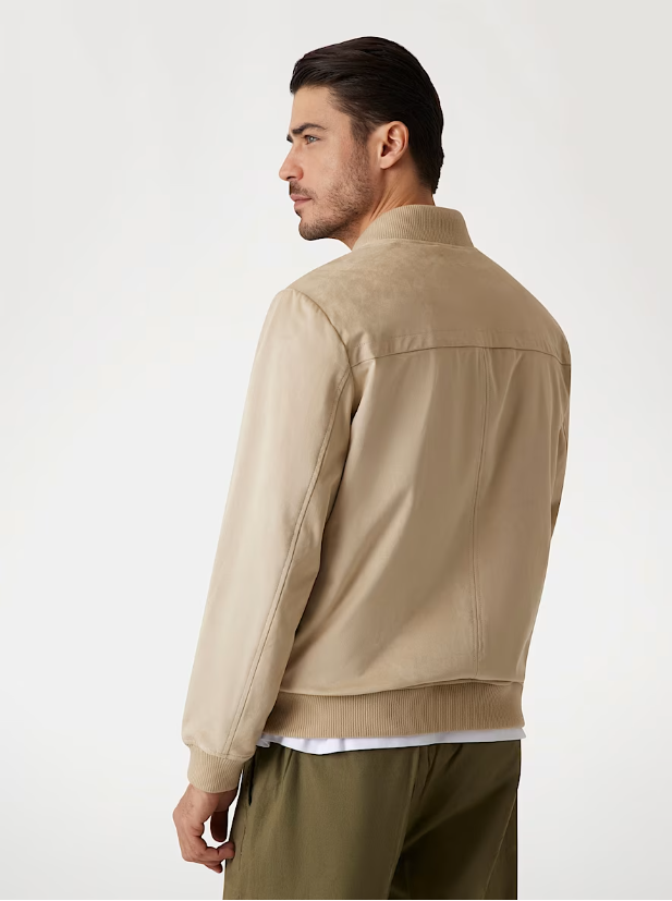 GUESS - Faux-Suede Bomber Jacket / Beige - M5GL57WHT752 - G1H1