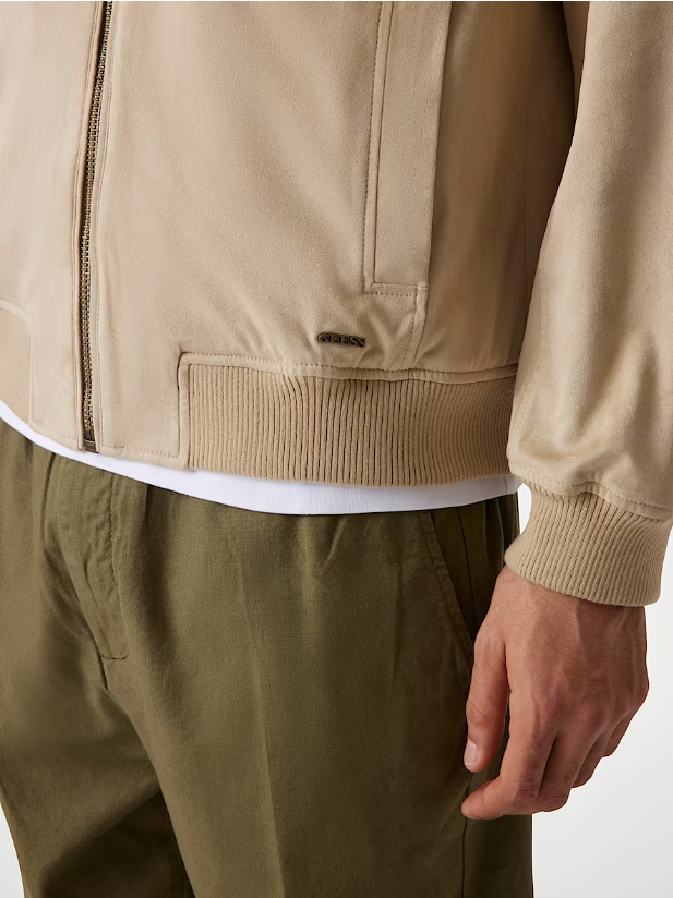 GUESS - Faux-Suede Bomber Jacket / Beige - M5GL57WHT752 - G1H1