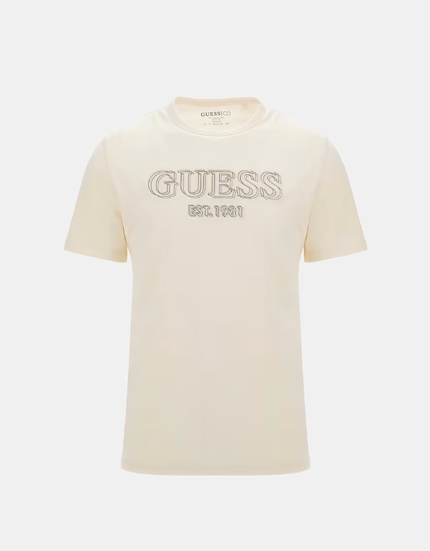 GUESS Front Logo Men T-Shirt / Ecru - M5GI0713Z14 - G047