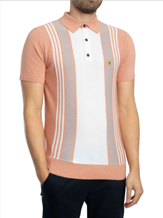 GABICCI Knitted Poloshirt - Searle / Peach - V54GM00