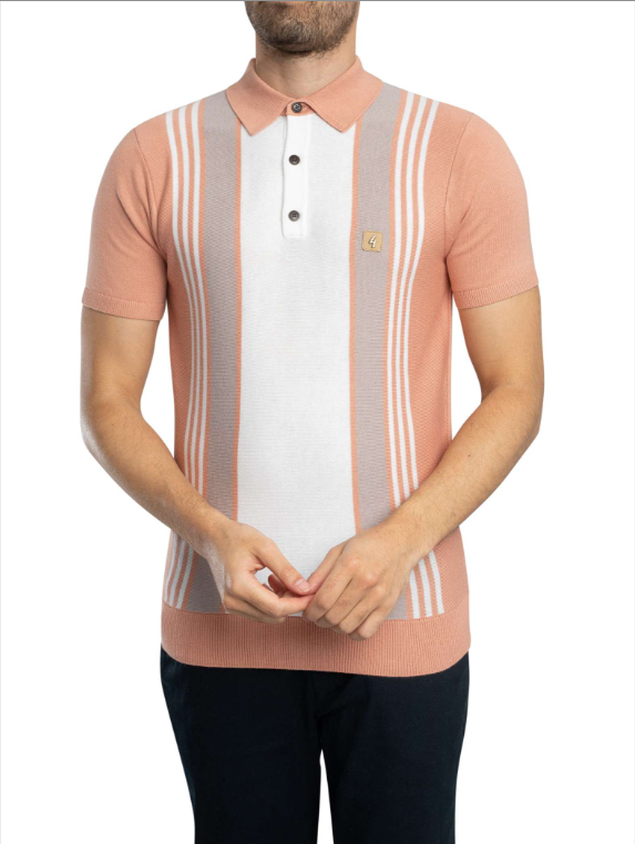 GABICCI Knitted Poloshirt - Searle / Peach - V54GM00