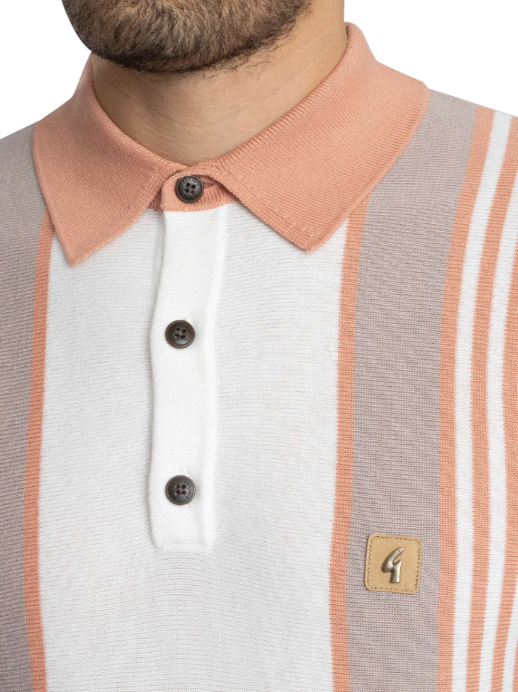 GABICCI Knitted Poloshirt - Searle / Peach - V54GM00