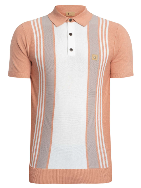 GABICCI Knitted Poloshirt - Searle / Peach - V54GM00