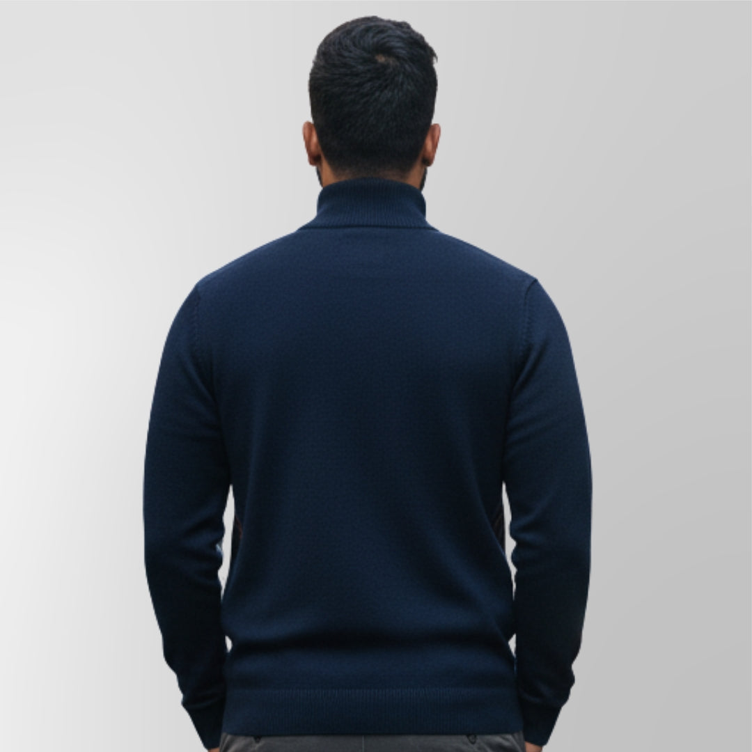 Sergio Tacchini - Sangro 1/4 Zip Knitted Jumoper| Maritime Blue/Vintage Indigo/Gardenia - STM21229-331