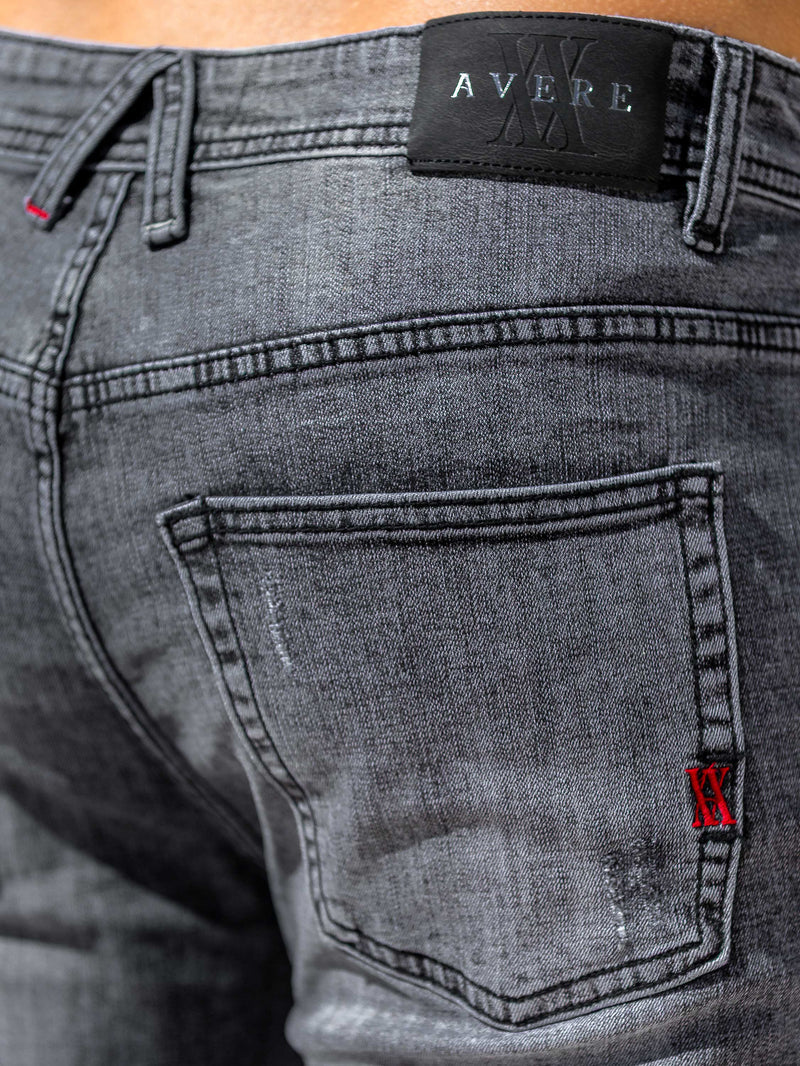 AVERE Torri Grey Wash Rip Repair Jeans - Grey (Vintage Wash)