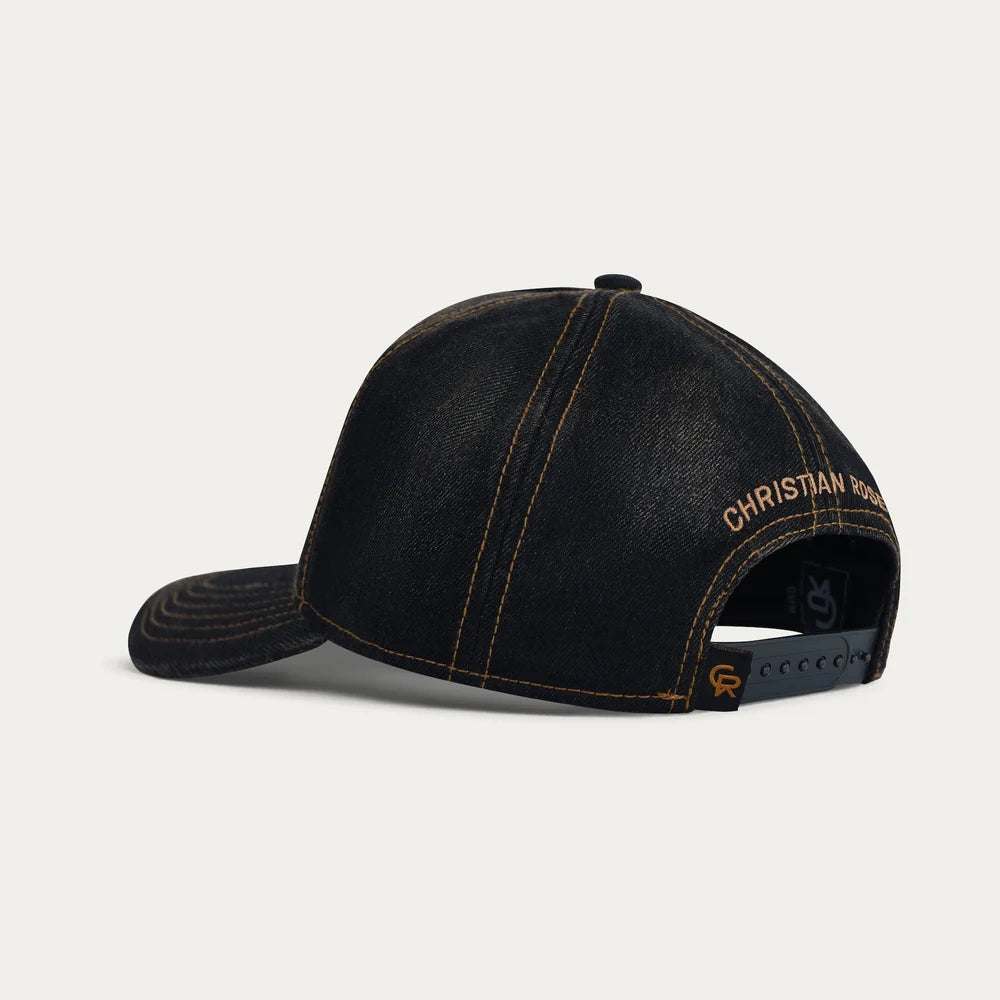 Christian Rose | Denim Iconic II Cap — Black / Brown Wash (CR066BBW)