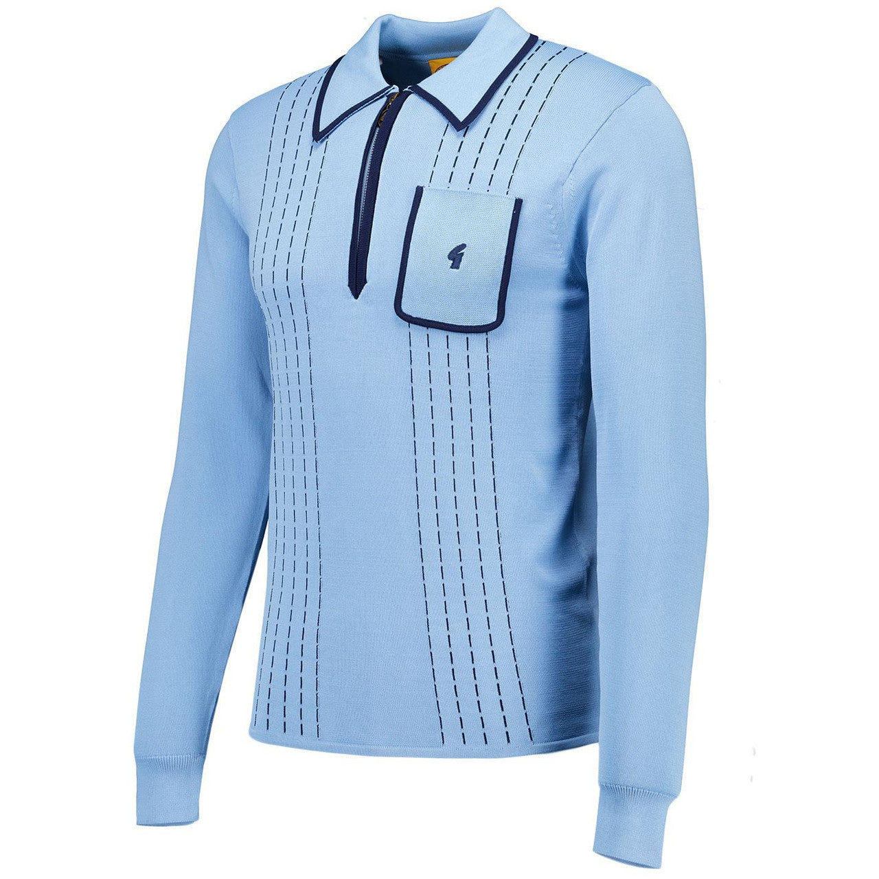 Gabicci Darron - Archive Long Sleeve Knitted Polo | Iceberg - V55GM25