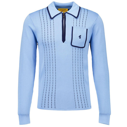 Gabicci Darron - Archive Long Sleeve Knitted Polo | Iceberg - V55GM25