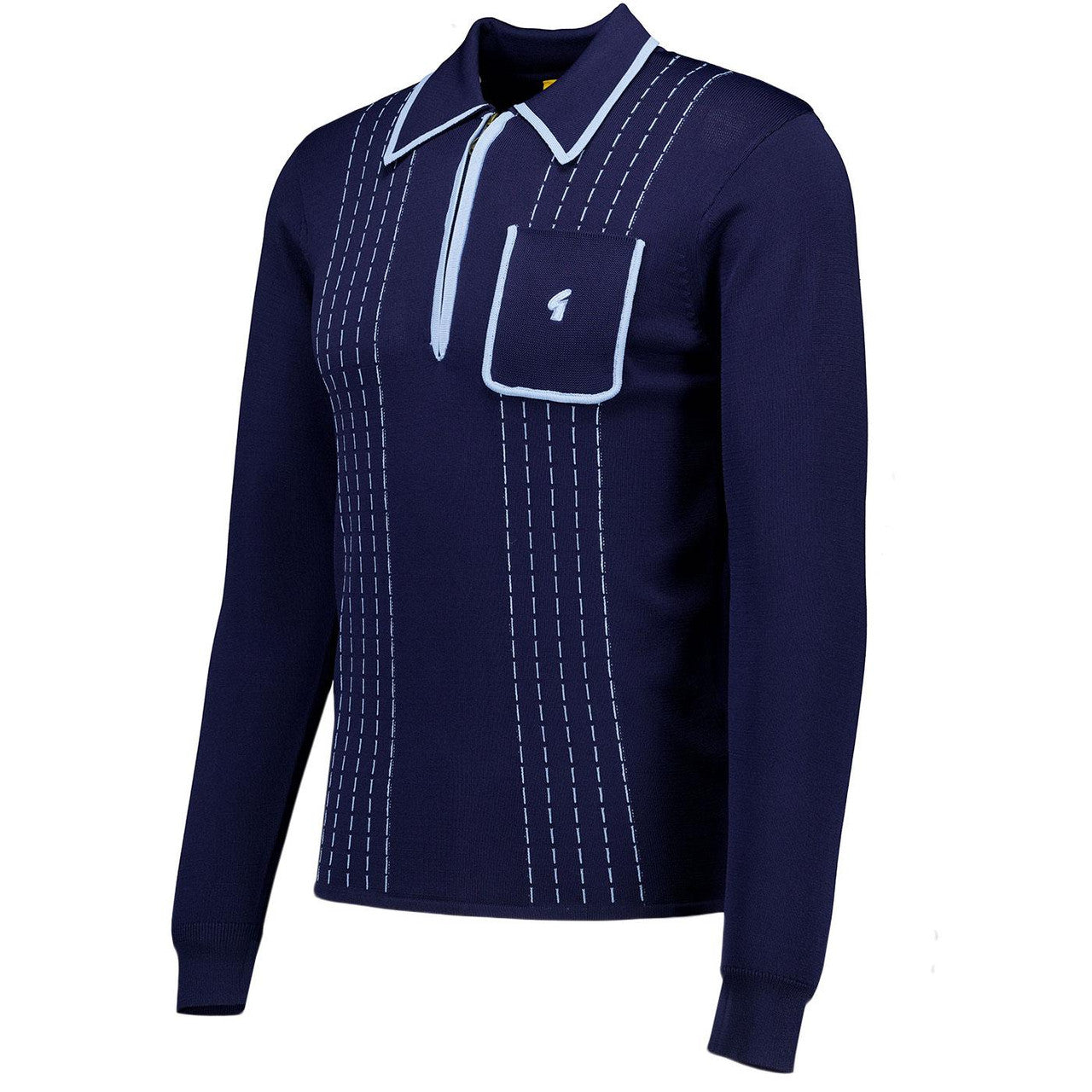Gabicci - Darron - Archive Long Sleeve Knitted Polo | Navy - V55GM25