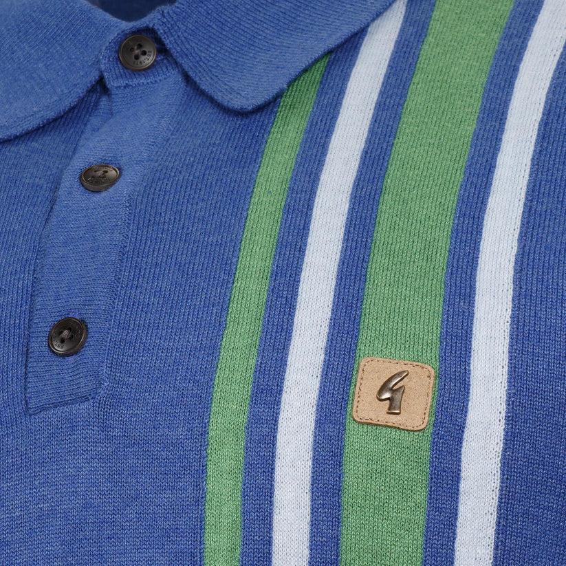 GABICCI Knitted Polo Shirt - Soda / Sapphire - V54GM03