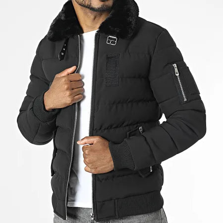 KYMAXX Fur Collar Down Jacket | Black - 271-1