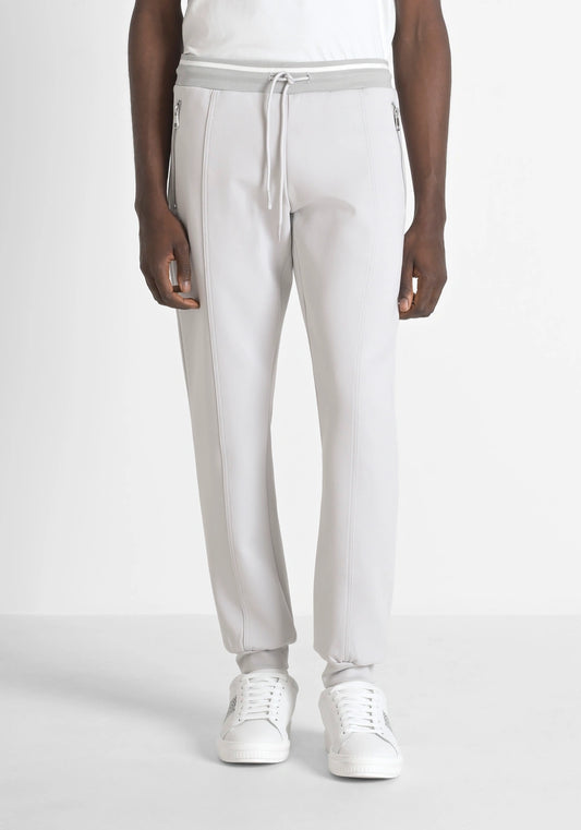 Antony Morato - JAKARTA SLIM-FIT COTTON TROUSERS WITH PRINTED LOGO / Ice - MMFP00408-FA150178-1013