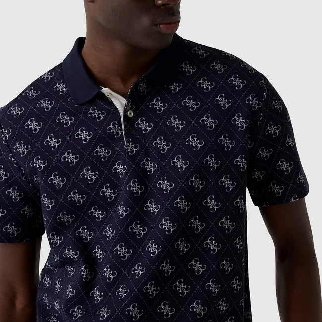 GUESS Men's Short Sleeves Polo Shirt | Navy Blue - M6GP04 K3053 FBDB
